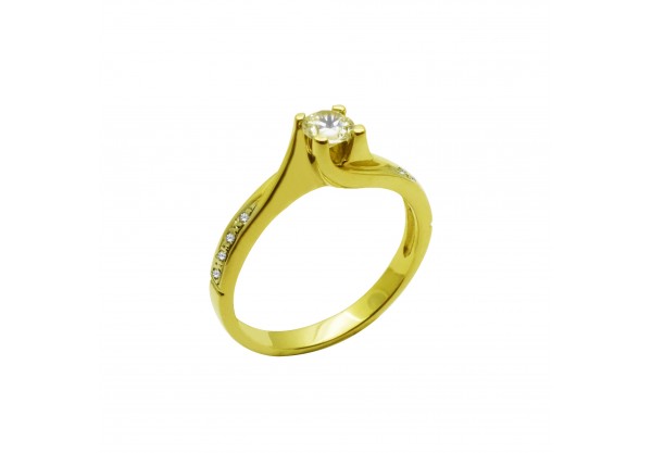 Μονόπετρο δαχτυλίδι χρυσό 18 καράτια με διαμάντι